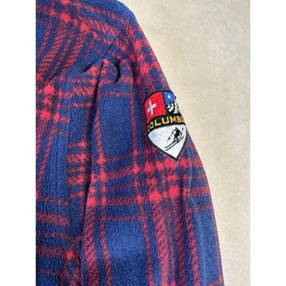 Vintage Columbia REVERSIBLE Pullover- Heavy Made In USA Quarter Zip Red Large - Picture 12 of 16